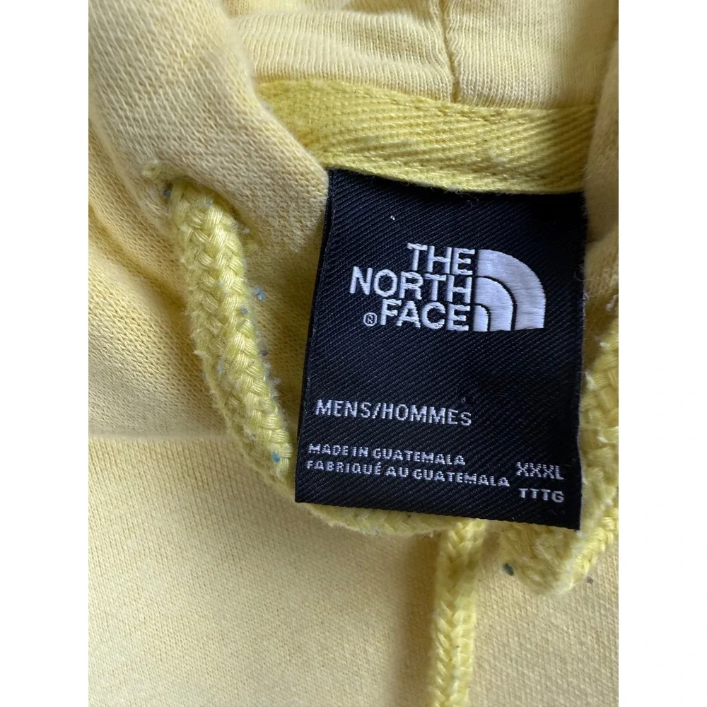 The North Face Hoodie Mens XXXL Yellow Cotton Pullover Graphic Logo Sweatshirt